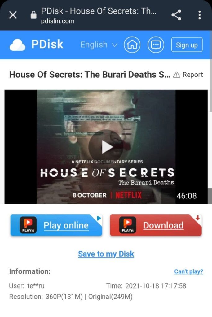 House Of Secrets pdisk link